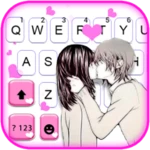 couple kiss love theme android application logo